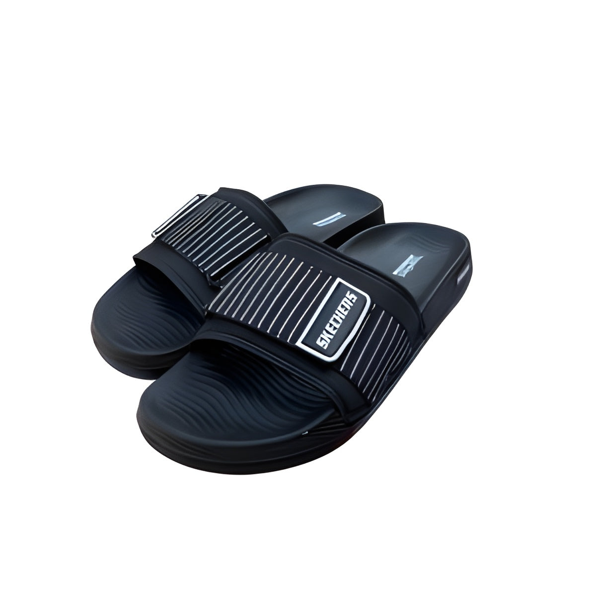 Aura Stepz : check black slippers.