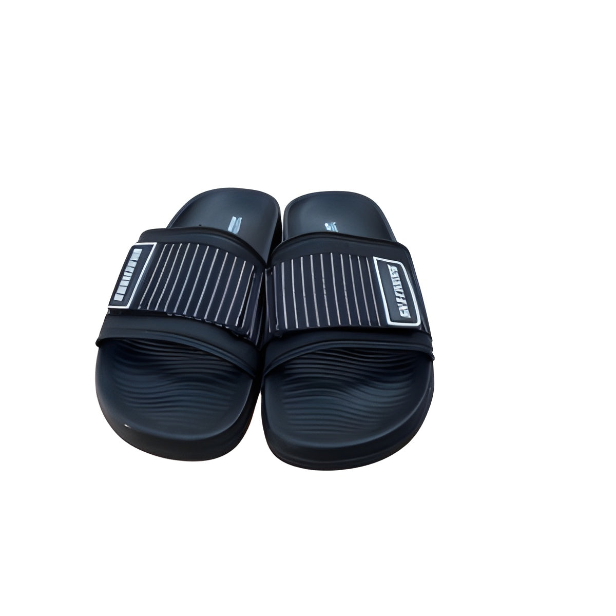 Aura Stepz : check black slippers.